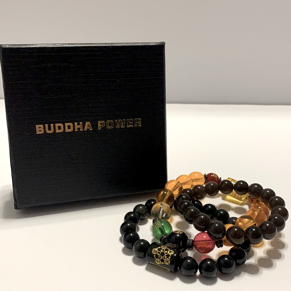 Buddha Power Beaded Bracelets- Set of Three